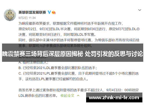 魏震禁赛三场背后深层原因揭秘 处罚引发的反思与讨论
